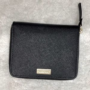 Kate Spade ♠️ Black Saffiano Small Zip Wallet